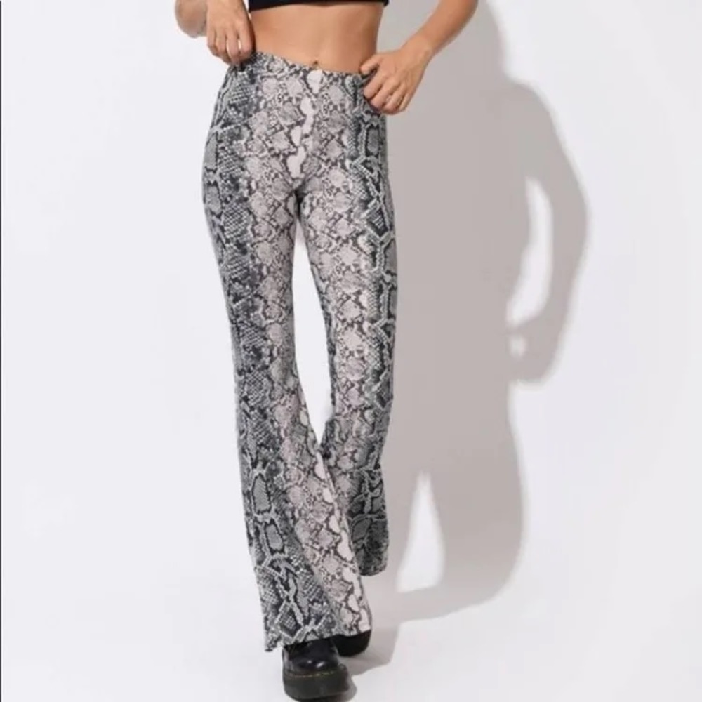 Free People Blank NYC Faux Snakeskin Flared Pants